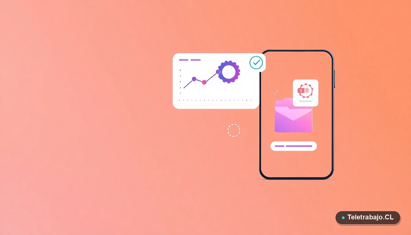 Elementos de interfaz de usuario abstractos que representan procesos digitales y gestión de documentos para cotizaciones.