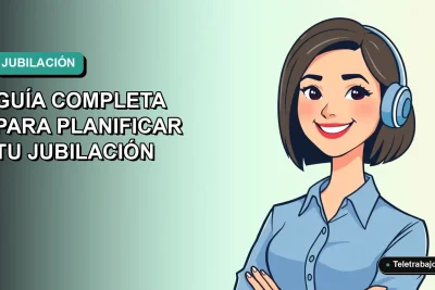 Ilustración plana vectorial de una mujer profesional chilena sonriente, con blusa azul y corte bob, sobre fondo degradado verde azulado. Representa la planificación para la reforma previsional.