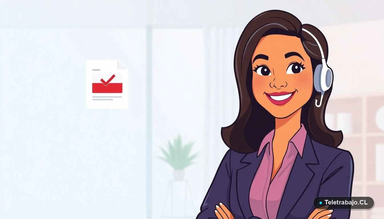 Plantilla oficial de reglamento interno de teletrabajo para empresas en Chile, ilustración plana moderna.