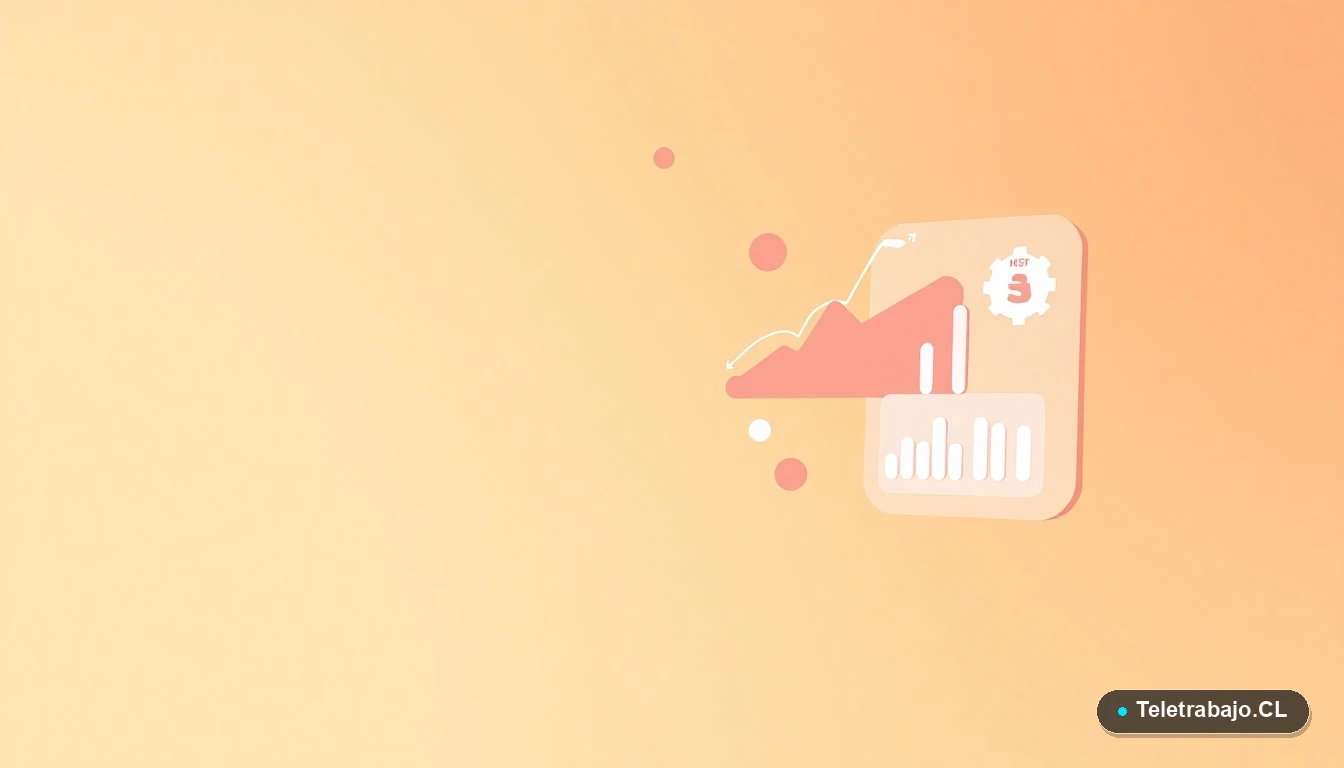 Elementos de interfaz de usuario abstractos y modernos, como gráficos y un ícono de calendario, flotando sobre un fondo con gradiente de durazno a amarillo pálido. Concepto de planificación y datos.