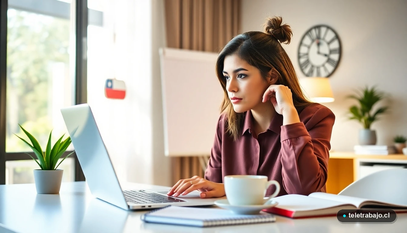 Mujer profesional chilena planificando el reinicio de su carrera con estrategia y herramientas digitales