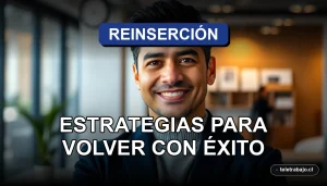 Fotografía de primer plano de un ejecutivo hispano sonriendo con confianza, con un fondo de oficina corporativa moderna desenfocada.