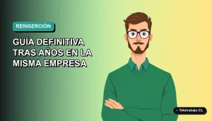 Ilustración vectorial plana de un hombre profesional chileno, estilo Corporate Memphis, con suéter verde, mirando con confianza. Fondo con gradiente suave de azul a verde agua, espacio negativo a la izquierda.