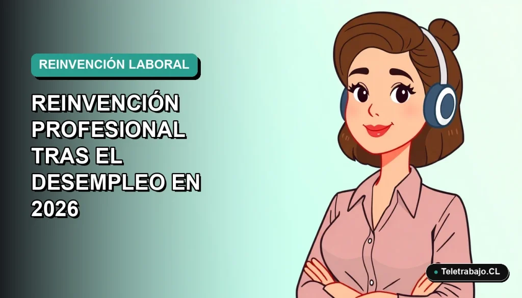 Ilustración plana vectorial de una mujer profesional trabajando de forma remota, con fondo degradado azul verdoso.