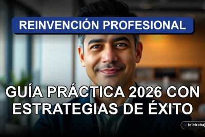 Hombre profesional chileno de 40 años sonriendo con confianza en una oficina moderna, representando el cambio de carrera exitoso.
