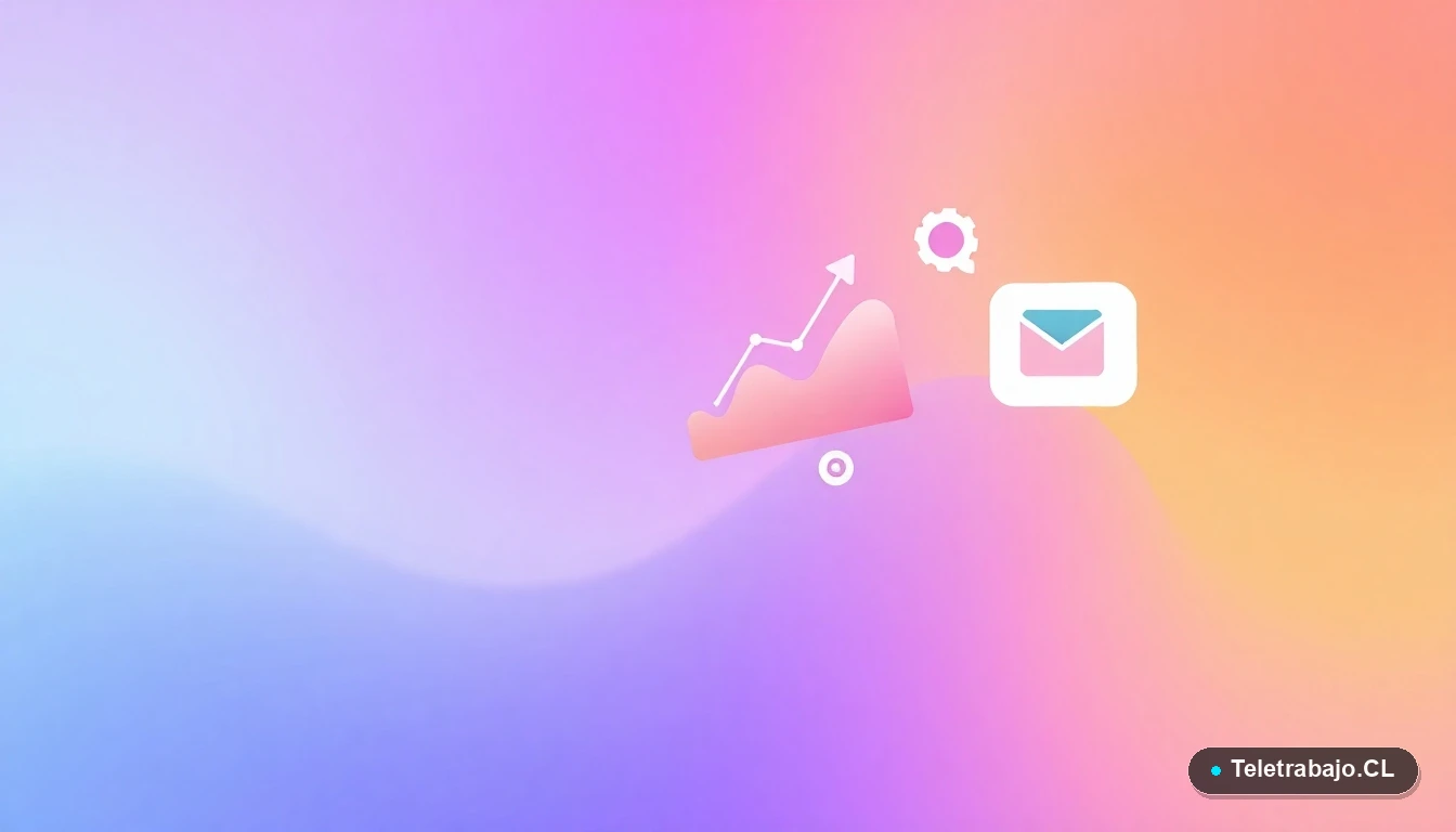 Elementos de interfaz de usuario abstractos y modernos, gráficos y engranajes flotantes en estilo vectorial plano, sobre fondo degradado celeste y blanco. Representación visual de herramientas y datos para carrera profesional.