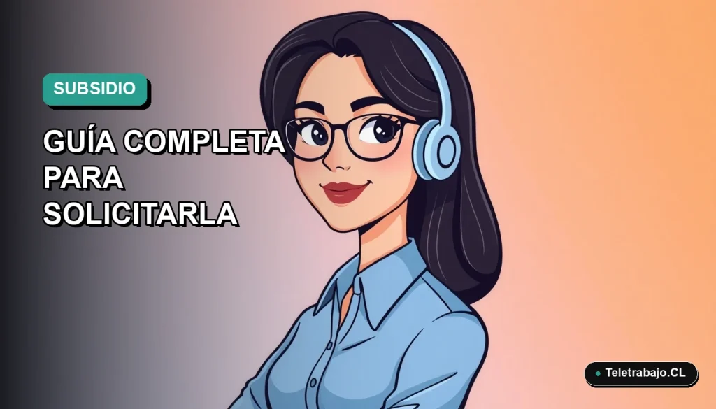 Ilustración plana de mujer profesional con laptop, fondo degradado azul y verde, concepto de Renta Mínima de Inserción.