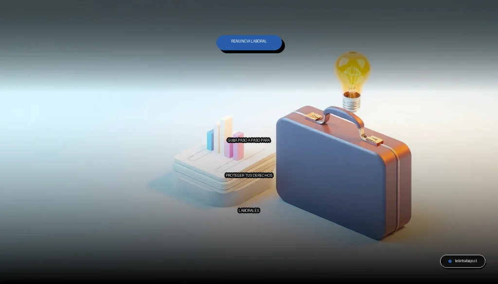 Guía legal sobre cómo renunciar a un trabajo protegiendo tus derechos laborales en España, ilustración corporativa abstracta.