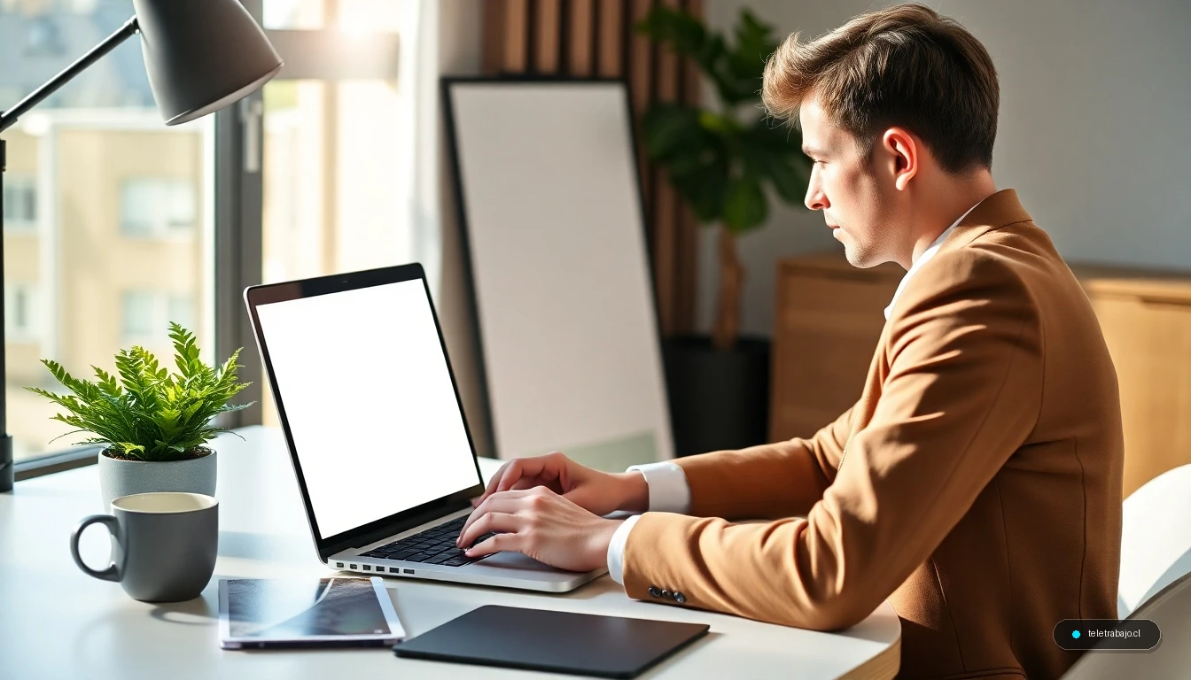 Profesional redactando una carta de renuncia o baja voluntaria en su portátil