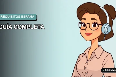 Guía ilustrada de requisitos para trabajar en España en 2026, estilo corporativo moderno.