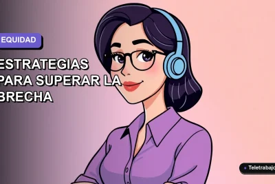 Ilustración vectorial plana de una mujer profesional chilena, estilo Corporate Memphis, con fondo degradado lavanda y espacio negativo, representando los retos laborales femeninos en 2026.