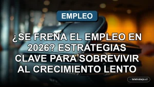 Estrategias profesionales para sobrevivir al crecimiento lento del empleo en 2026, concepto de planificación laboral.