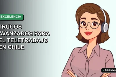 Ilustración vectorial plana de una mujer profesional chilena trabajando remotamente con Excel, fondo degradado suave.