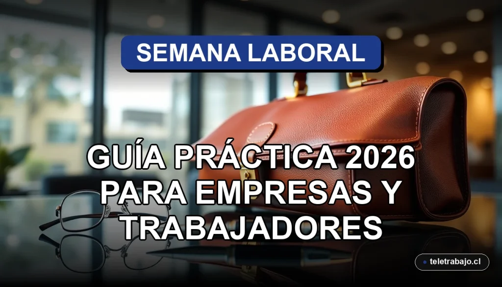 Guía práctica para implementar la semana laboral de 4 días en empresas chilenas, concepto de productividad y bienestar laboral.