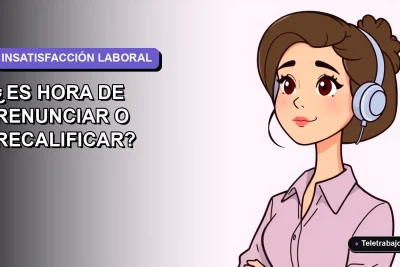 Ilustración plana vectorial de una trabajadora remota chilena con expresión pensativa, mirando a la izquierda, sobre fondo degradado lavanda y gris. Estilo Corporate Memphis.