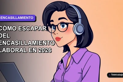 Ilustración vectorial plana de una mujer profesional chilena con síndrome de Ganímedes, mirando hacia un espacio vacío, fondo degradado lavanda.