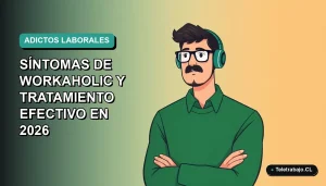 Ilustración plana vectorial de trabajador remoto hombre con síntomas de adicción al trabajo, fondo degradado vacío.