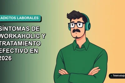 Ilustración plana vectorial de trabajador remoto hombre con síntomas de adicción al trabajo, fondo degradado vacío.