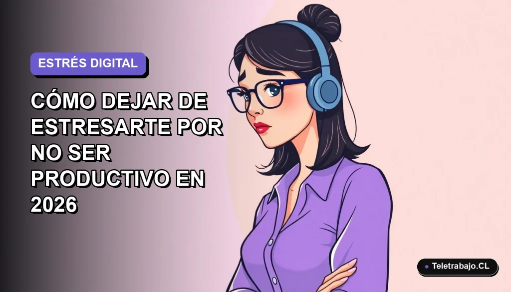 Ilustración plana vectorial de una mujer profesional chilena con expresión de estrés, estilo Corporate Memphis, sobre fondo degradado lavanda suave.