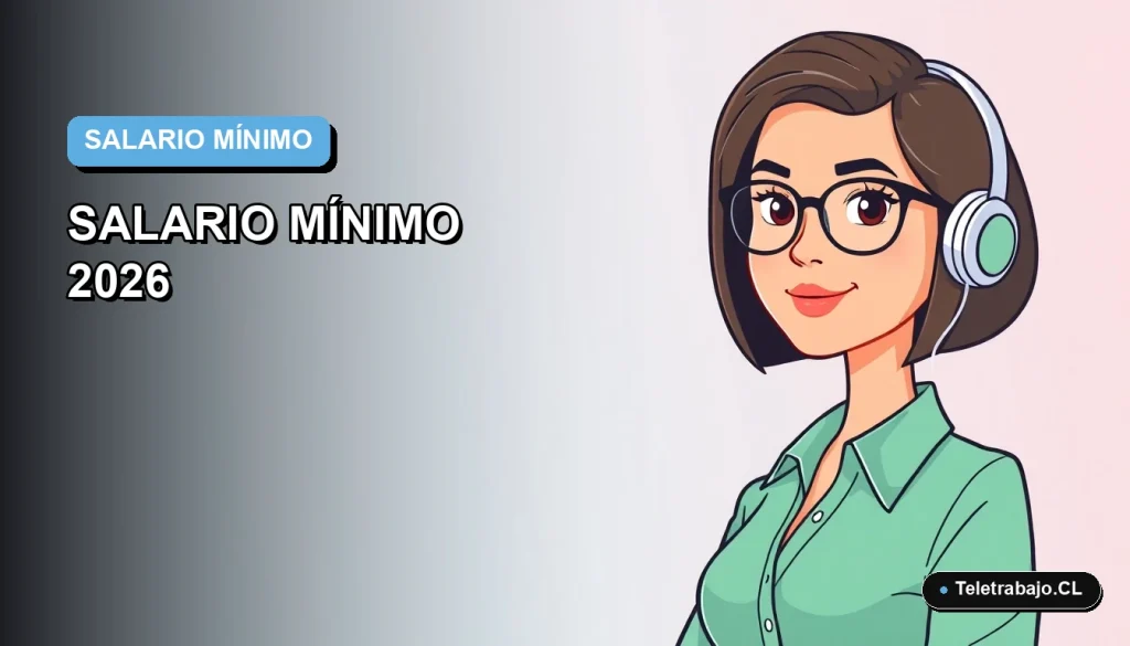 Ilustración vectorial plana de estilo premium que representa a una trabajadora chilena moderna, con fondo degradado azul, para artículo sobre el aumento del SMI.