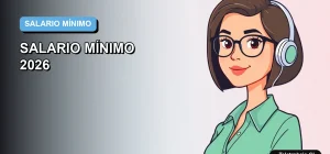 Ilustración vectorial plana de estilo premium que representa a una trabajadora chilena moderna, con fondo degradado azul, para artículo sobre el aumento del SMI.