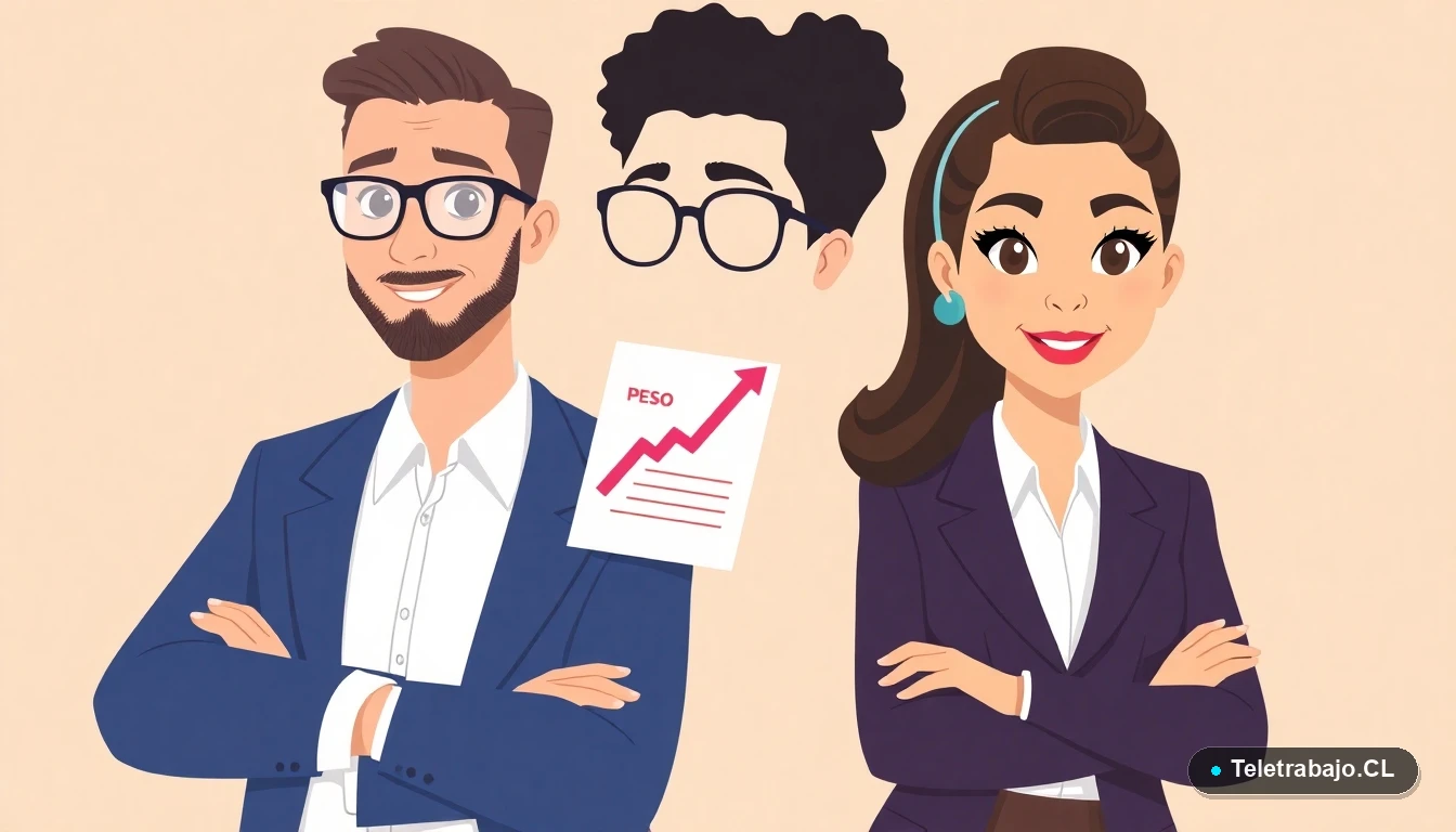 Profesionales chilenos analizando el aumento del sueldo mínimo para el año 2026