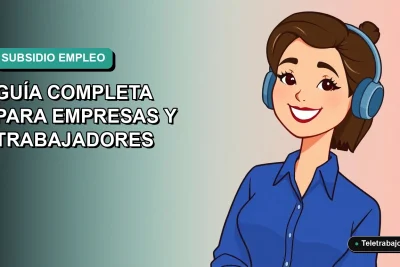 Ilustración plana corporativa de una trabajadora chilena sonriente con blusa azul, sobre fondo degradado verde azulado, representando el Subsidio al Empleo.