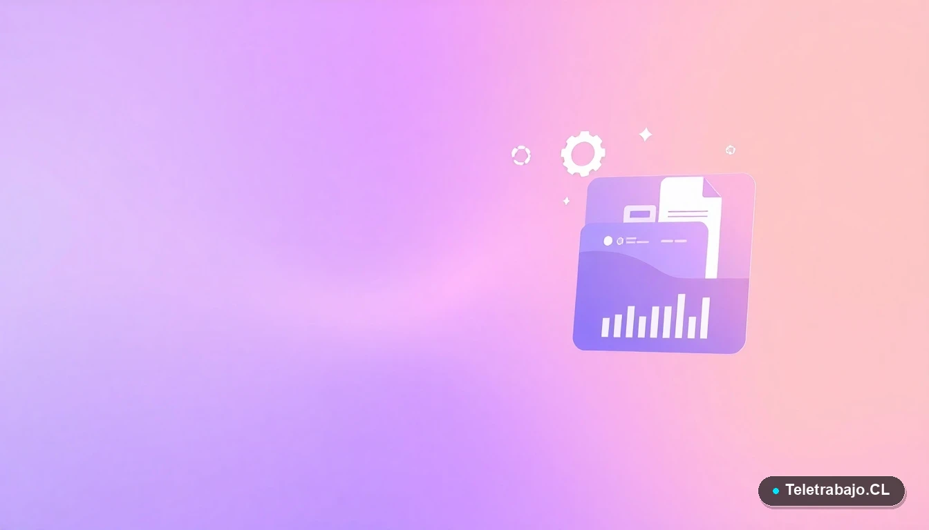 Elementos de interfaz de usuario abstractos, gráficos y engranajes en estilo ilustración plana, sobre fondo degradado lila, concepto de trámite digital para subsidio.