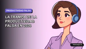 Ilustración vectorial plana de una trabajadora remota con expresión pensativa, mirando a la izquierda en un fondo degradado lavanda vacío, estilo Corporate Memphis.