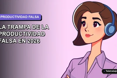 Ilustración vectorial plana de una trabajadora remota con expresión pensativa, mirando a la izquierda en un fondo degradado lavanda vacío, estilo Corporate Memphis.