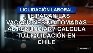 Cálculo de finiquito y pago de vacaciones proporcionales en Chile, sobre fondo de objetos corporativos de lujo.