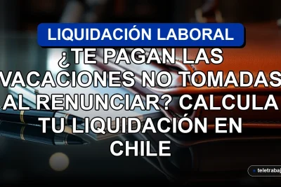 Cálculo de finiquito y pago de vacaciones proporcionales en Chile, sobre fondo de objetos corporativos de lujo.
