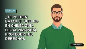 Ilustración vectorial plana de un trabajador masculino de teletrabajo con suéter verde, sobre fondo degradado azul y verde menta. Espacio negativo a la izquierda.