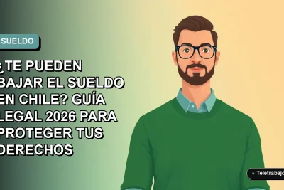 Ilustración vectorial plana de un trabajador masculino de teletrabajo con suéter verde, sobre fondo degradado azul y verde menta. Espacio negativo a la izquierda.