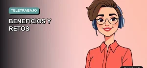 Ilustración vectorial plana de estilo premium que representa el teletrabajo en Chile para 2026, con un fondo degradado y un trabajador moderno.