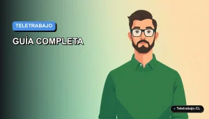 Ilustración vectorial plana de un hombre trabajando como teleoperador desde casa, con fondo degradado azul y espacio negativo, estilo Corporate Memphis.