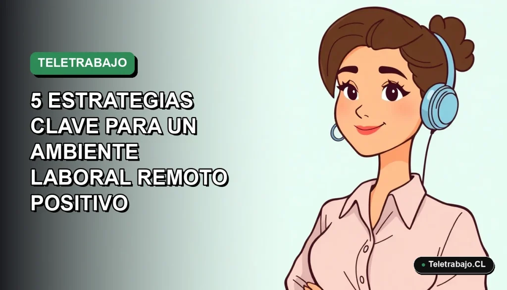 Ilustración plana corporativa de una mujer profesional chilena trabajando remotamente en 2026, con fondo degradado vacío.