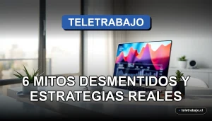 Imagen conceptual del teletrabajo en Chile para el año 2026, mostrando un entorno de oficina en casa premium y moderno.