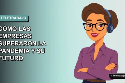 Ilustración vectorial plana de una mujer profesional chilena trabajando remotamente en 2026, con fondo degradado suave.