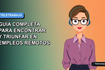 Ilustración plana vectorial de una mujer profesional chilena trabajando de forma remota en 2026, con fondo degradado azul y naranja.