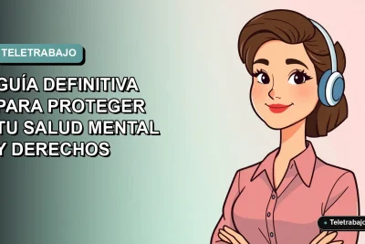 Ilustración vectorial plana de una mujer profesional chilena trabajando remotamente desde su casa, con expresión tranquila y fondo degradado suave.