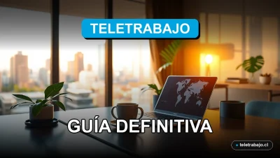 Guía definitiva para trabajar de forma remota desde Chile para empresas internacionales en 2026, mostrando un escritorio moderno de home office.