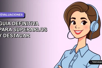 Ilustración vectorial plana de una mujer profesional chilena sonriente, con blusa azul y corte de pelo moderno, sobre fondo degradado lavanda suave. Representa la superación de evaluaciones psicolaborales.