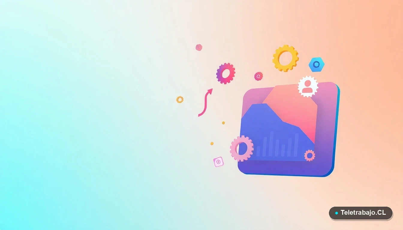 Elementos de interfaz de usuario abstractos y gráficos flotantes en estilo ilustración vectorial plana, sobre fondo degradado color menta.