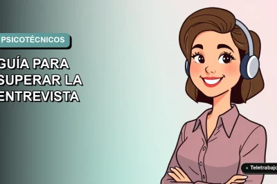 Ilustración plana de mujer profesional chilena sonriente, fondo degradado azul verdoso, concepto de evaluación psicolaboral.