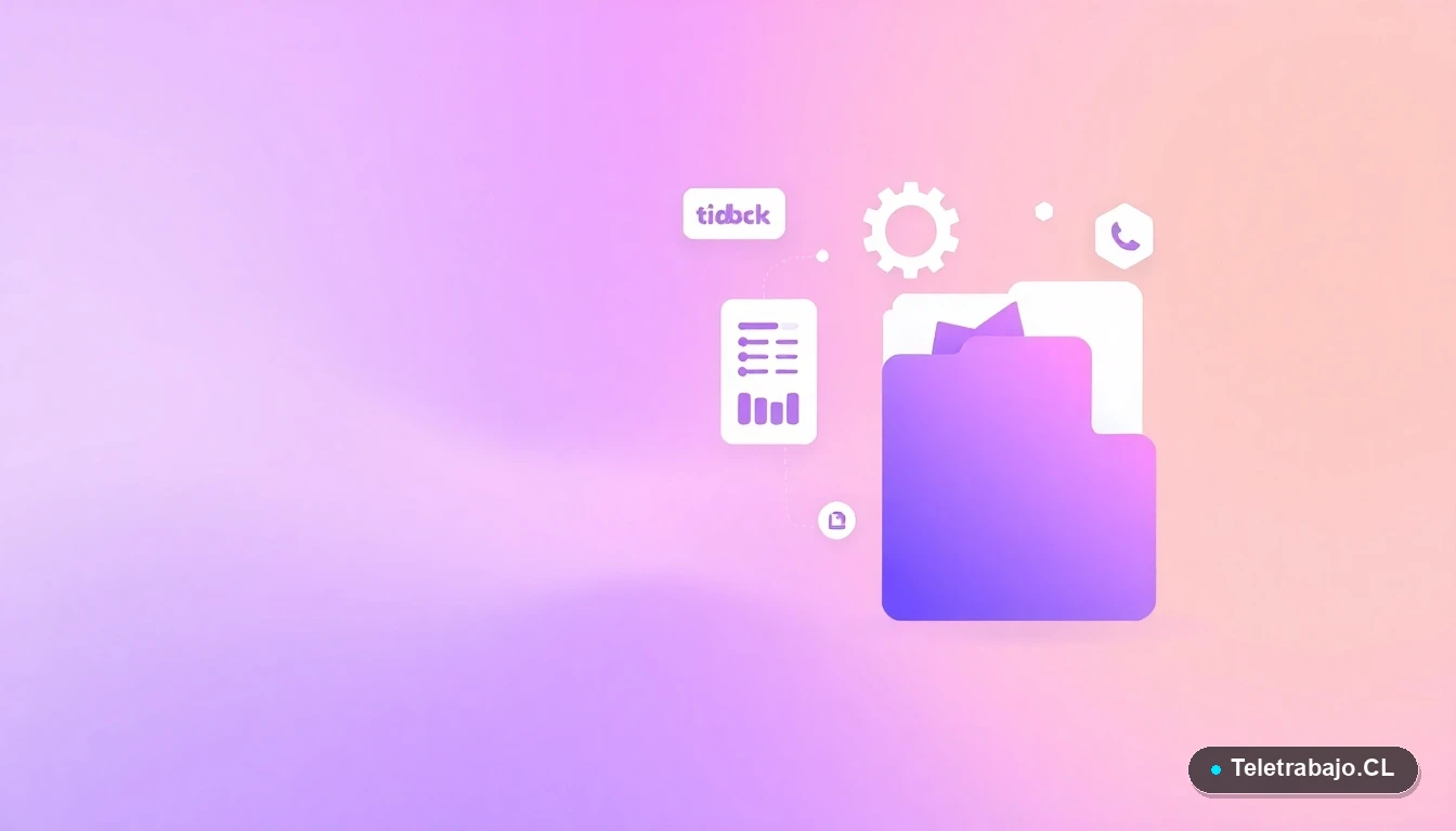 Composición abstracta de interfaz de usuario con gráficos y iconos flotantes, fondo degradado lila, representando conceptos de evaluación y datos.