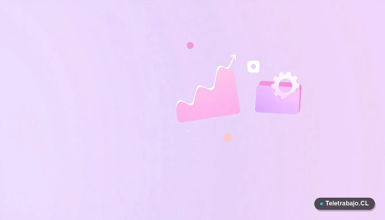 Elementos de interfaz de usuario abstractos y modernos que representan datos, tecnología y organización para una guía de carrera