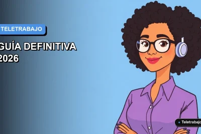 Ilustración plana corporativa de mujer trabajando desde casa como teletrabajadora para Shein, fondo degradado azul moderno.