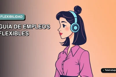 Guía ilustrada de empleos flexibles para profesionales que trabajan y estudian en 2026, estilo vectorial moderno.