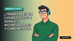 Ilustración plana vectorial de un trabajador masculino de tecnología con expresión de frustración, sobre un fondo degradado azul verdoso.